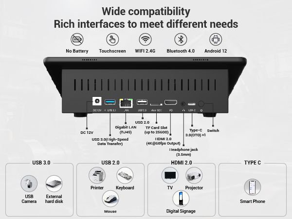 10.1 inch desk industrial tablet pc